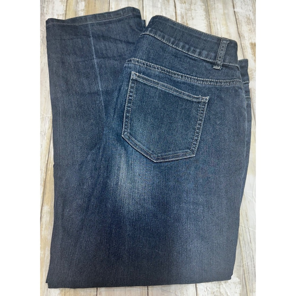 Chico's Platinum Dark Wash Crop Jeans Womens Size 0.5(U.S. 6) Blue Denim Stretch